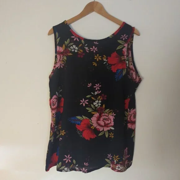 Zeagoo Sleeveless Floral Chiffon Top Size XL - Chic Style - Picture 4 of 7